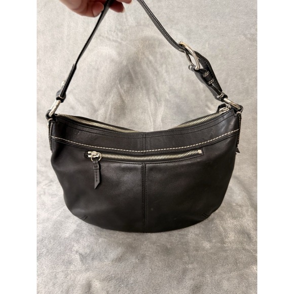 Coach Vintage Soho Hobo Black Leather Bag J0982-F13730 Shoulder Purse - Picture 6 of 14